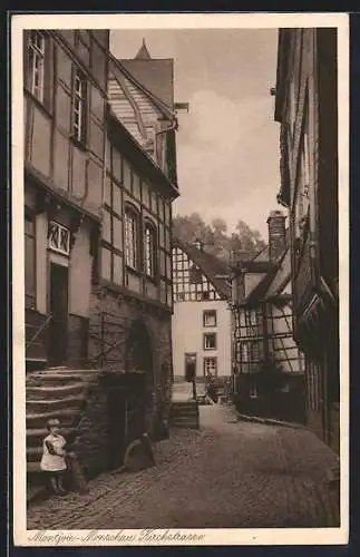 AK Montjoie-Monschau, Mädchen auf der Kirchstrasse