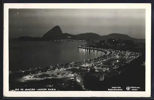 AK Rio de Janeiro, Jardim Paris bei Nacht