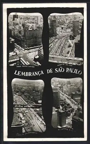 AK Sao Paulo, Praca Ramos Azevedo, Viaduto do cha, Viaduto Sta. Efigenia, Av. Campos Elisios