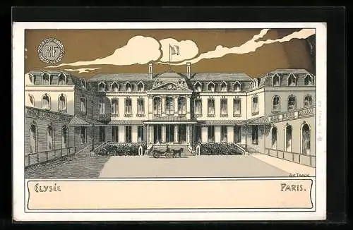 Künstler-AK Paris, Palais de l`Élysée, Darstellung im Jugendstil