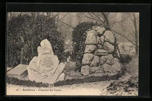 AK Asnières, Cimetière des Chiens