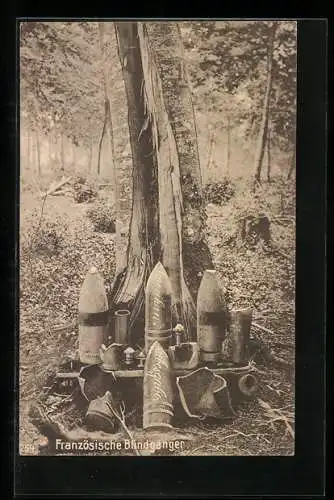 AK Französische Blindgänger im Wald