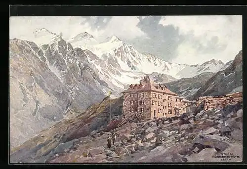 Künstler-AK Edward Theodore Compton: Nürnberger Hütte im Stubai und Umgebung