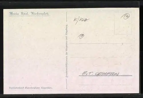 Künstler-AK Edward Theodore Compton: Maria Saal, Leute im Domhof