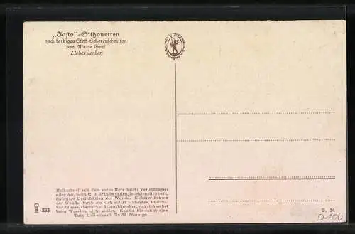 Künstler-AK Marte Graf: Stelldichein, Paar trifft sich an einer Bank