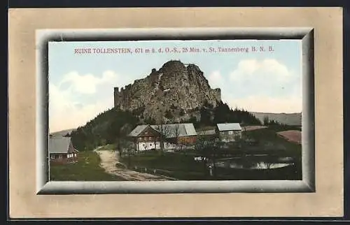 Passepartout-AK Tannenberg, Ruine Tollenstein