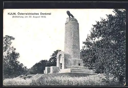 AK Kulm, Österreichisches Denkmal, Enthüllung 1913