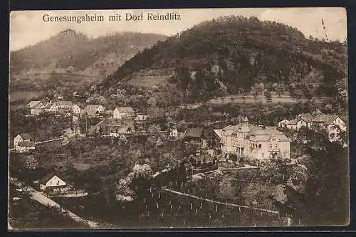 AK Reindlitz, Blick auf Genesungsheim mit Umgebung