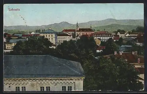 AK Lobositz, Partie an der Stadt Blick zur Kirche