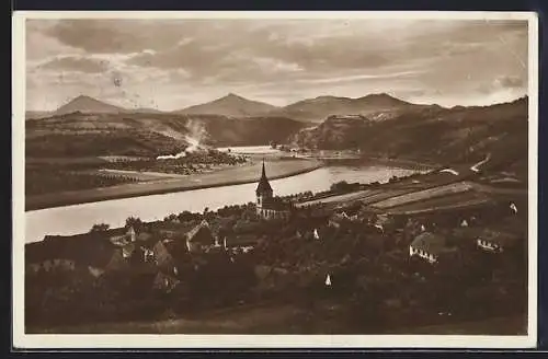 AK Lichtowitz, Ortsansicht mit Elbe