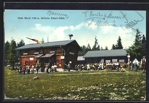 AK Wilhelm-Eichert-Hütte, Hohe Wand, Wanderer