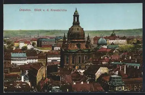 AK Dresden, Blick v. d. Kreuzkirche