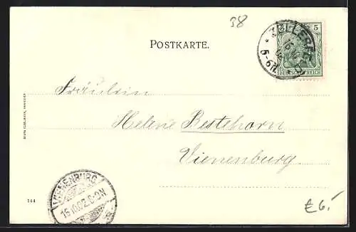 AK Zellerfeld, Teilansicht, Maiglöckchen, Passepartout