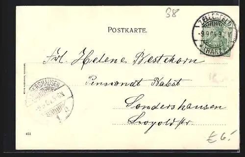 AK Zellerfeld, Teilansicht, Passepartout