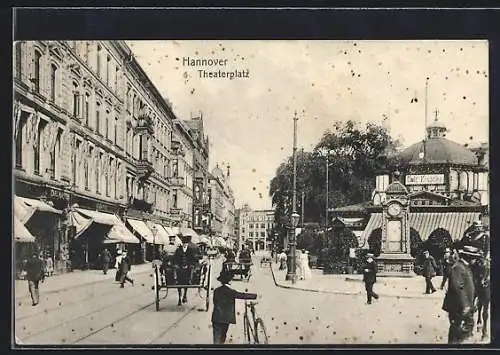 AK Hannover, Theaterplatz mit Cafe Kröpcke