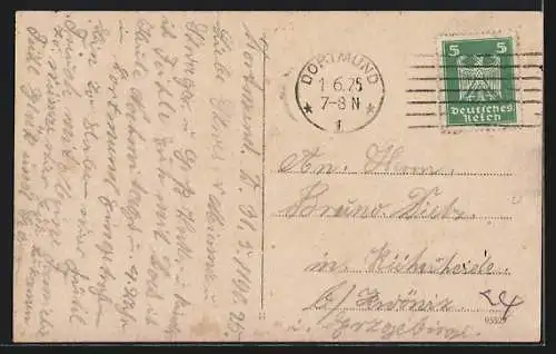 AK Dortmund, Südwall mit Bismarck-Denkmal