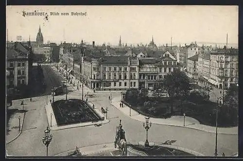 AK Hannover, Blick vom Bahnhof auf den Aegidientorplatz