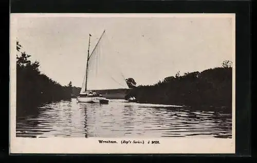 AK Wroxham, Segelboot auf dem Wasser