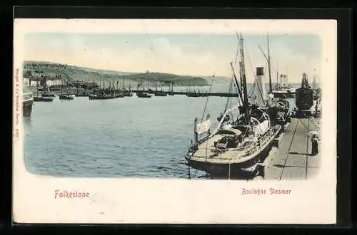 AK Folkestone, Boulogne Steamer