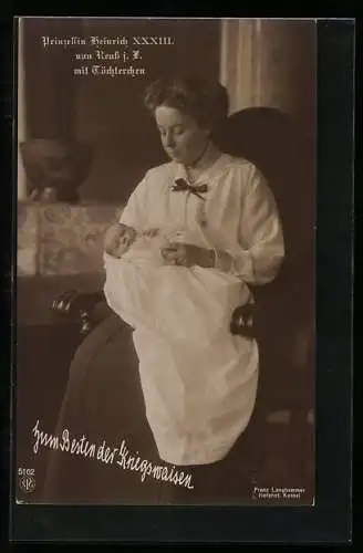 AK Prinzessin Heinrich XXXIII. von Reuss i. L. mit ihrer Tochter