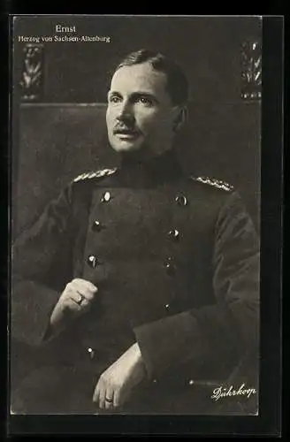 AK Ernst, Herzog von Sachsen-Altenburg in Uniform