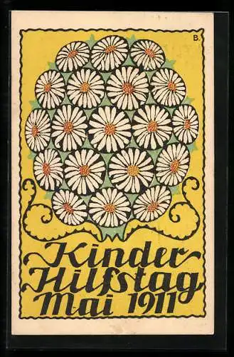 Künstler-AK Hamburg, Kinderhilfstag 1911, Marqueritenstrauss