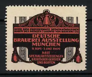 Reklamemarke München, Deutsche Brauerei-Ausstellung 1909, Münchner Kindl