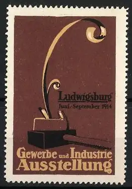 Reklamemarke Ludwigsburg 1914, Gewerbe- und Industrie-Ausstellung 1914, Hobel & Hammer