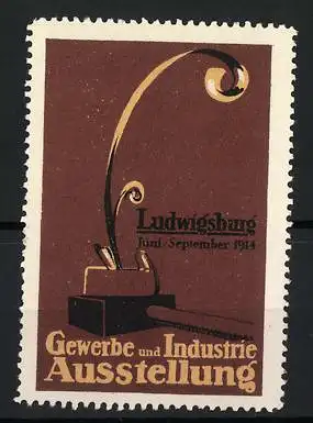 Reklamemarke Ludwigsburg 1914, Gewerbe- und Industrie-Ausstellung 1914, Hobel & Hammer