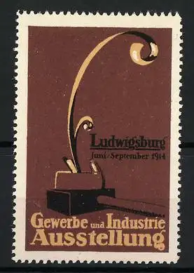 Reklamemarke Ludwigsburg 1914, Gewerbe- und Industrie-Ausstellung 1914, Hobel & Hammer