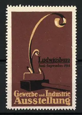 Reklamemarke Ludwigsburg 1914, Gewerbe- und Industrie-Ausstellung 1914, Hobel & Hammer