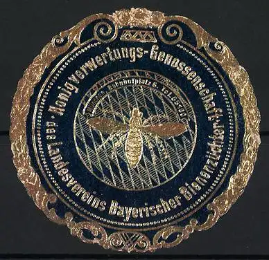 Präge-Reklamemarke Honigverwertungs-Genossenschaft des Landesvereins Bayerischer Bienenzüchter