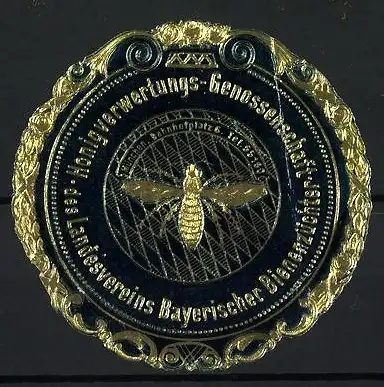 Präge-Reklamemarke Honigverwertungs-Genossenschaft des Landesvereins Bayerischer Bienenzüchter