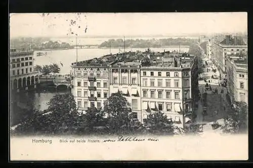 AK Hamburg, Kleine-, Binnen- und Aussen-Alster