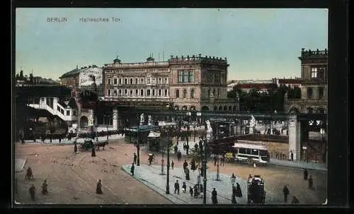 AK Berlin-Kreuzberg, Hallesches Tor, Strassenbahn