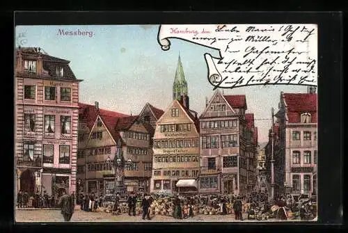 Lithographie Hamburg, Blick auf den Messberg