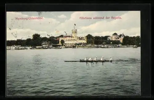 AK Hamburg-Uhlenhorst, Fährhaus während der Regatta