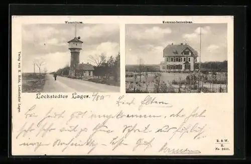 AK Lockstedt / Holst., Wasserturm und Kommandantenhaus im Lockstedter Lager