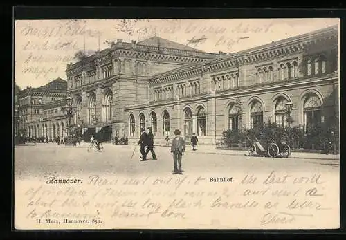 AK Hannover, Blick auf den Bahnhof