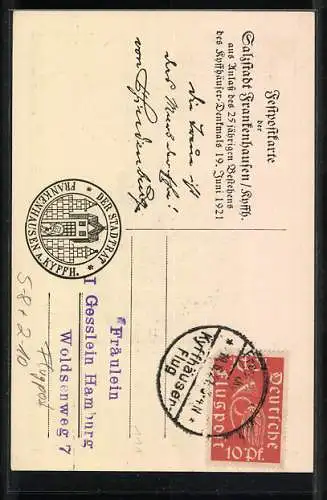 Künstler-AK Kyffhäuser, Kaiser-Wilhelm-Denkmal mit Barbarossa