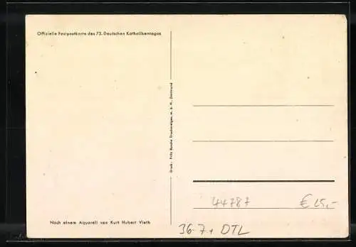 Künstler-AK Bochum, 1.-4. September 1949, Stadt des 73.Deutschen Katholikentages