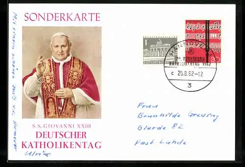 AK Hannover, Sonderkarte zum Deutschen Katholikentag, S. S. Giovanni XXIII