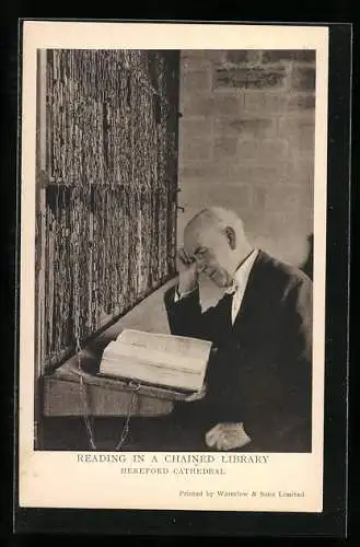 AK Reading in a Chained Library, Hereford Cathedral