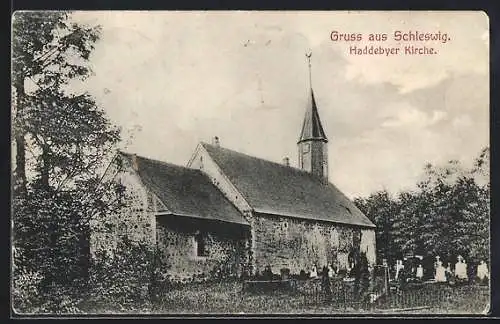 AK Haddeby in Schleswig, Partie an der alten Kirche