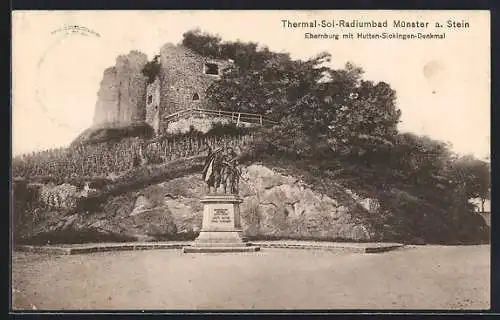 AK Münster am Stein, Eberburg mit Hutten-Sickingen-Denkmal