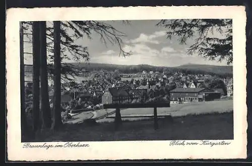 AK Braunlage im Oberharz, Blick vom Kurgarten auf den Ort