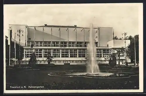 AK Frankfurt-Westend, Palmengarten mit Fontäne