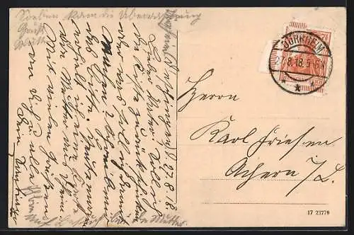 AK Donaueschingen, Vorderansicht des Rathauses