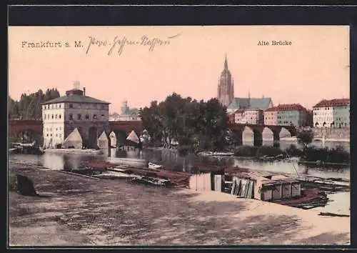 AK Alt-Frankfurt, Alte Brücke mit Kirche