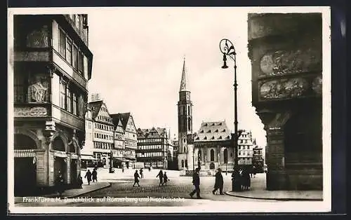 AK Alt-Frankfurt, Durchblick auf Römerberg und Nicolaikirche